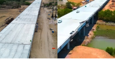 Puente Amado Nervo ya supera el 80% de avance y acompleta su trayecto sobre el río