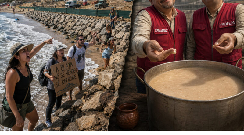 SEMARNAT recula y dicta que NO SE QUITARÁ muro de rocas en playa COCINAS