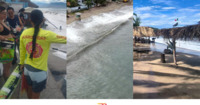 Playas de Bahía de Banderas están cerradas por el oleaje de Rachel